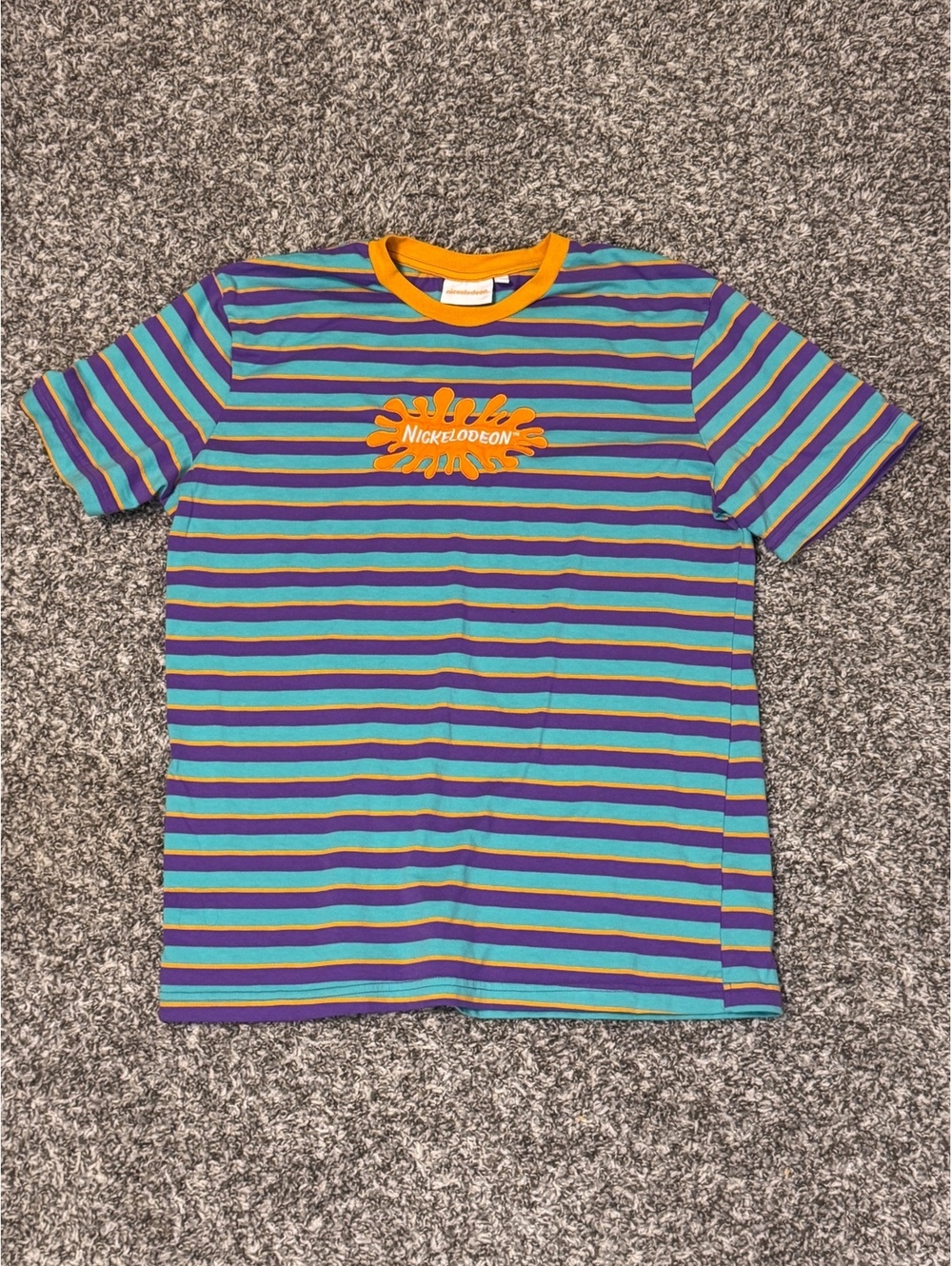 Vintage Nickelodeon Striped T-Shirt – Y2K 90s Style – Size L
